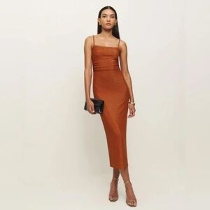 Reformation Breslin Knit Dress Orange - Size S